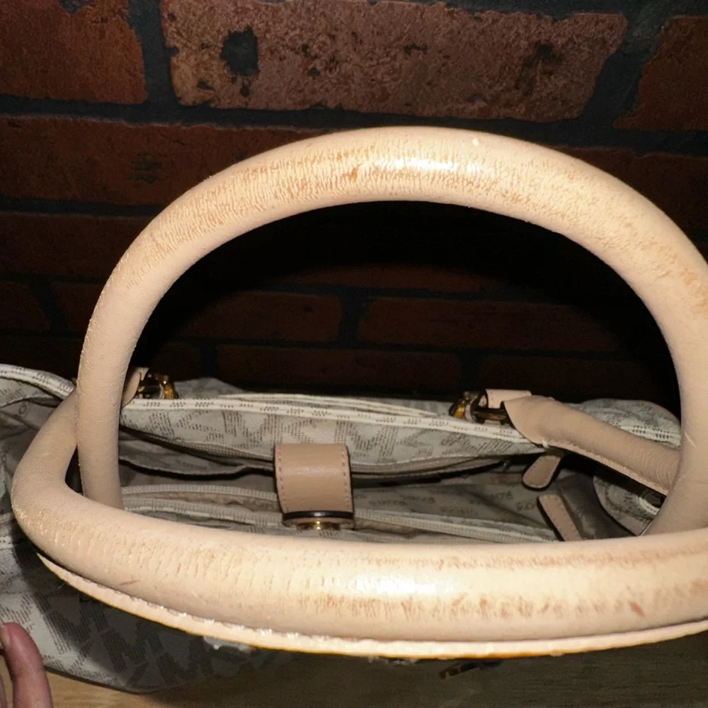 Michael Kors Cream and Tan Logo Tote